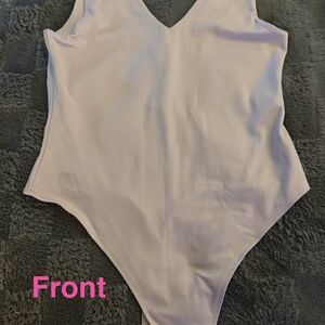 Forever 21 Light Pink V-Neck Bodysuit